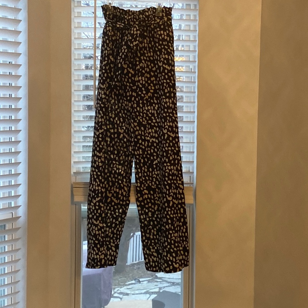 NWT impressions M high waist flowy pants with sheer legs.